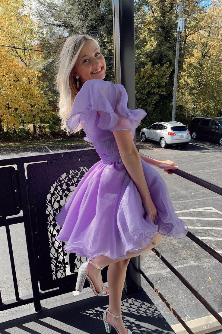 Rose Homecoming Dress Pretty A Line one shoulder Style Organza Short Party Cocktail Dress