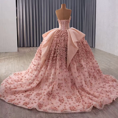 Rose Pink Sweetheart Neck Quinceanera Dress Ball Gown Sweet 16 Dress