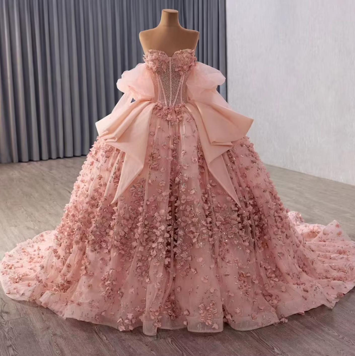 Rose Pink Sweetheart Neck Quinceanera Dress Ball Gown Sweet 16 Dress