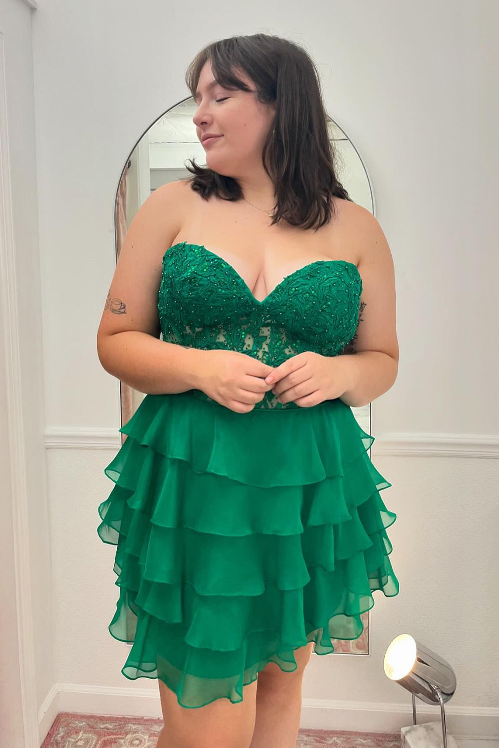 Royal Blue Corset Homecoming Dresses Strapless A Line Short Cocktail Dresses With Ruffles