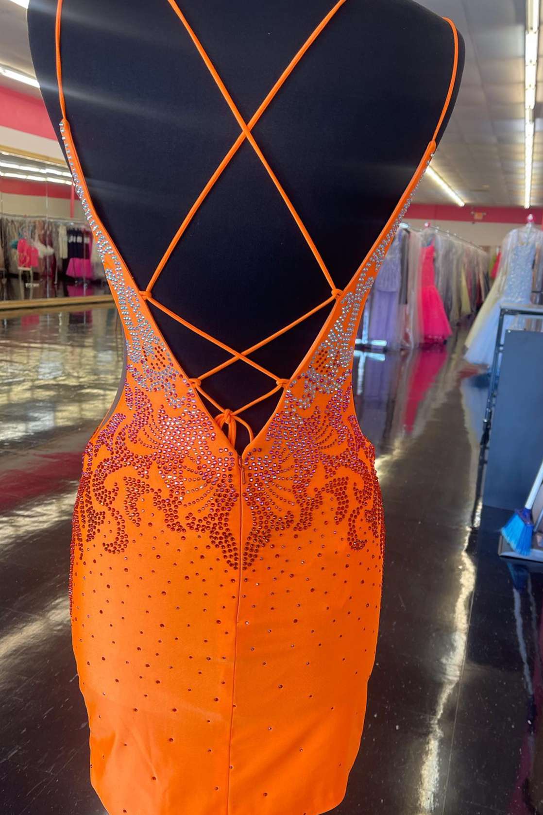 Royal Blue Homecoming Dress Delicate Beading Plunge V Lace Up Short Party Cocktail Dress