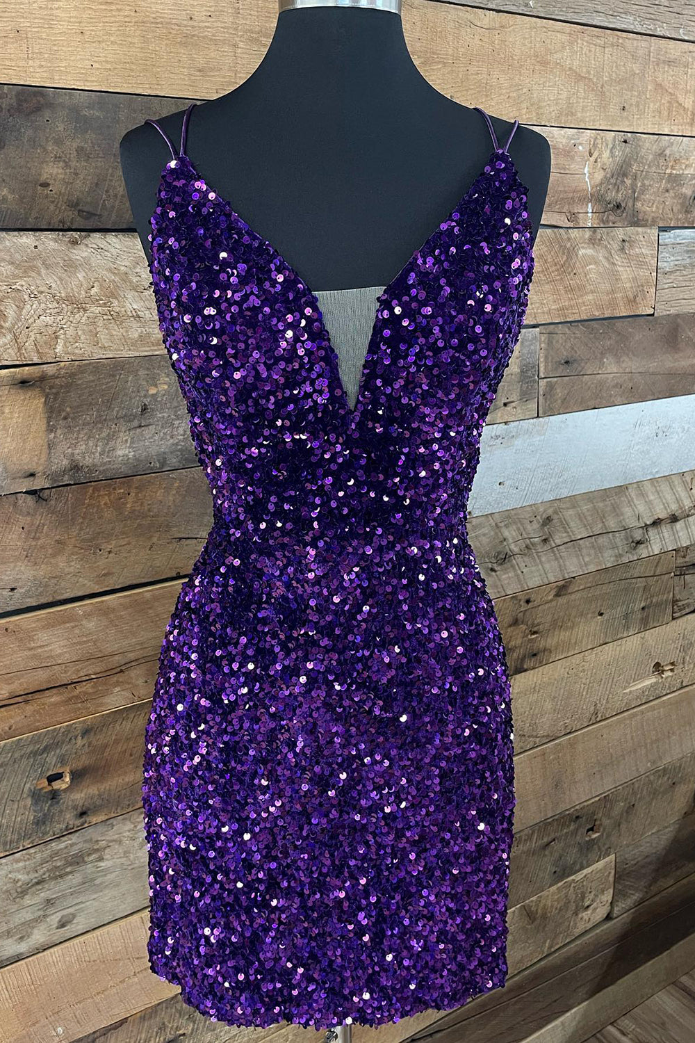 Royal Blue Homecoming Dresses Criss-Cross Straps Sequin Tight Short Hoco Dresses
