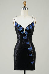 Royal Blue Homecoming Dresses Sequin Beaded Tight Short Cocktail Dresses