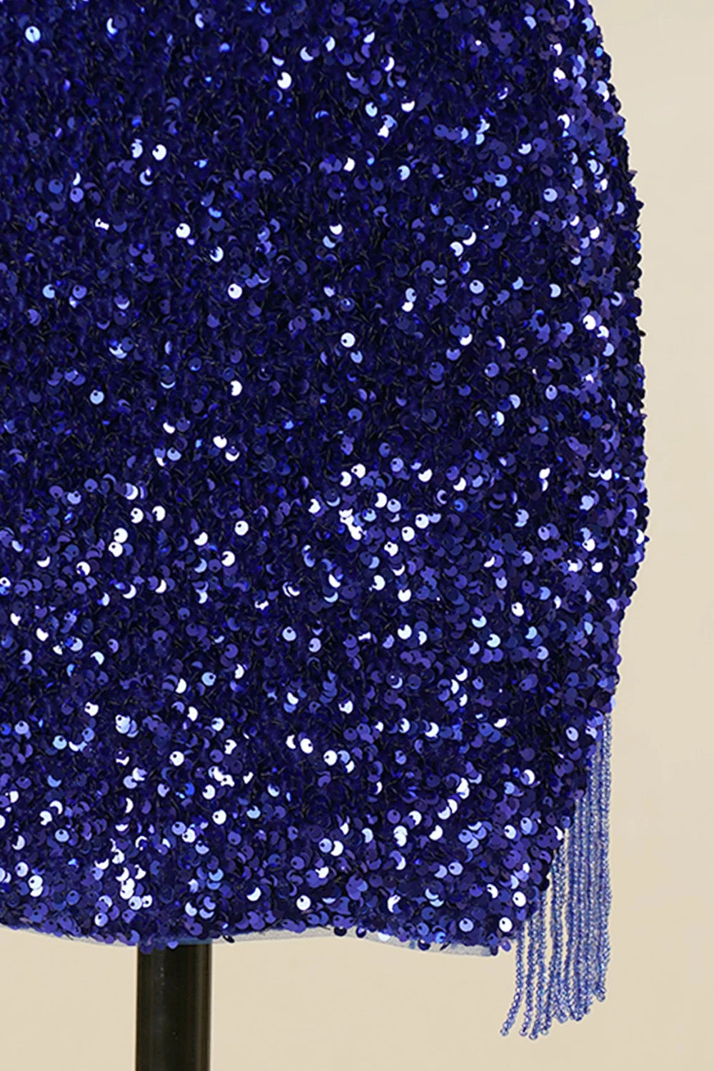 Royal Blue Homecoming Dresses Sequined Tight Cocktail Dresses with Fringes