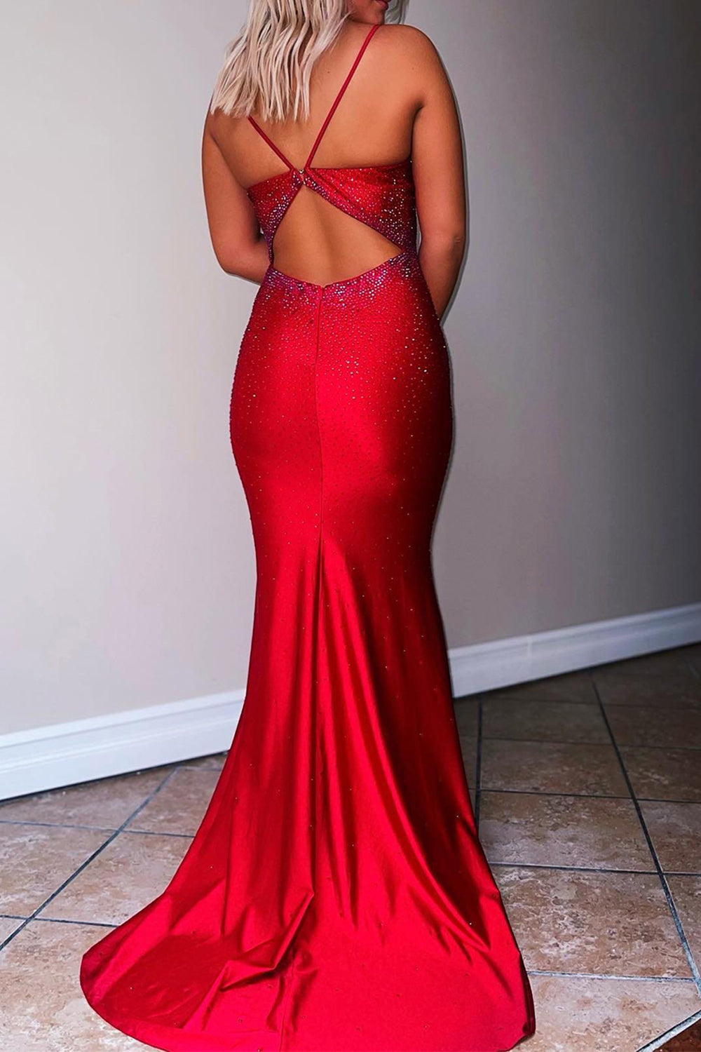 Royal Blue Prom Dress Beadings Mermaid Evening Dress