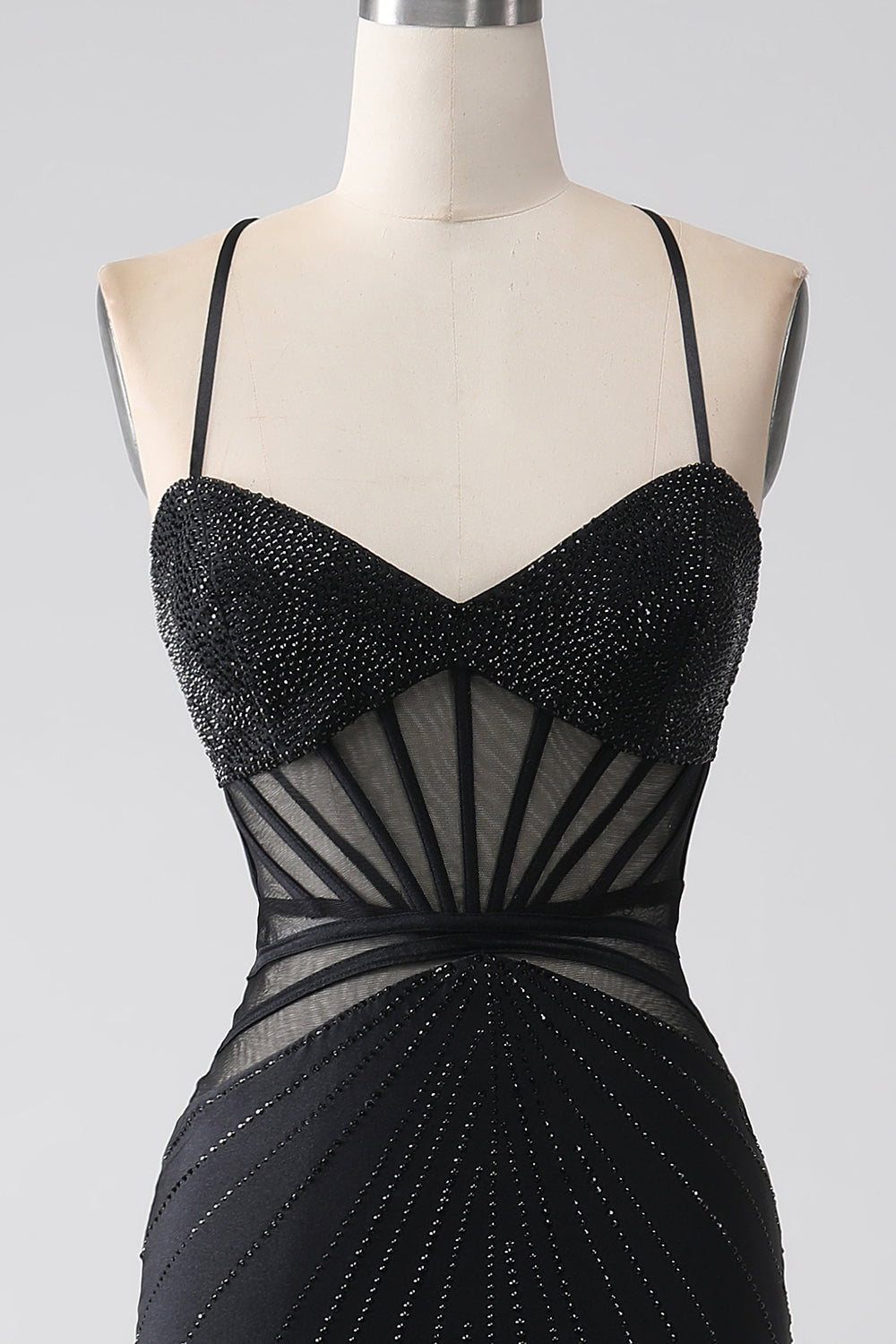 Royal Blue Prom Dress Corset Beaded Long Mermaid Evening Dress with Slit