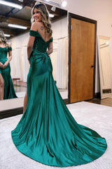 Royal Blue Prom Dress Corset Detachable Neck Mermaid Long Evening Dress with Slit