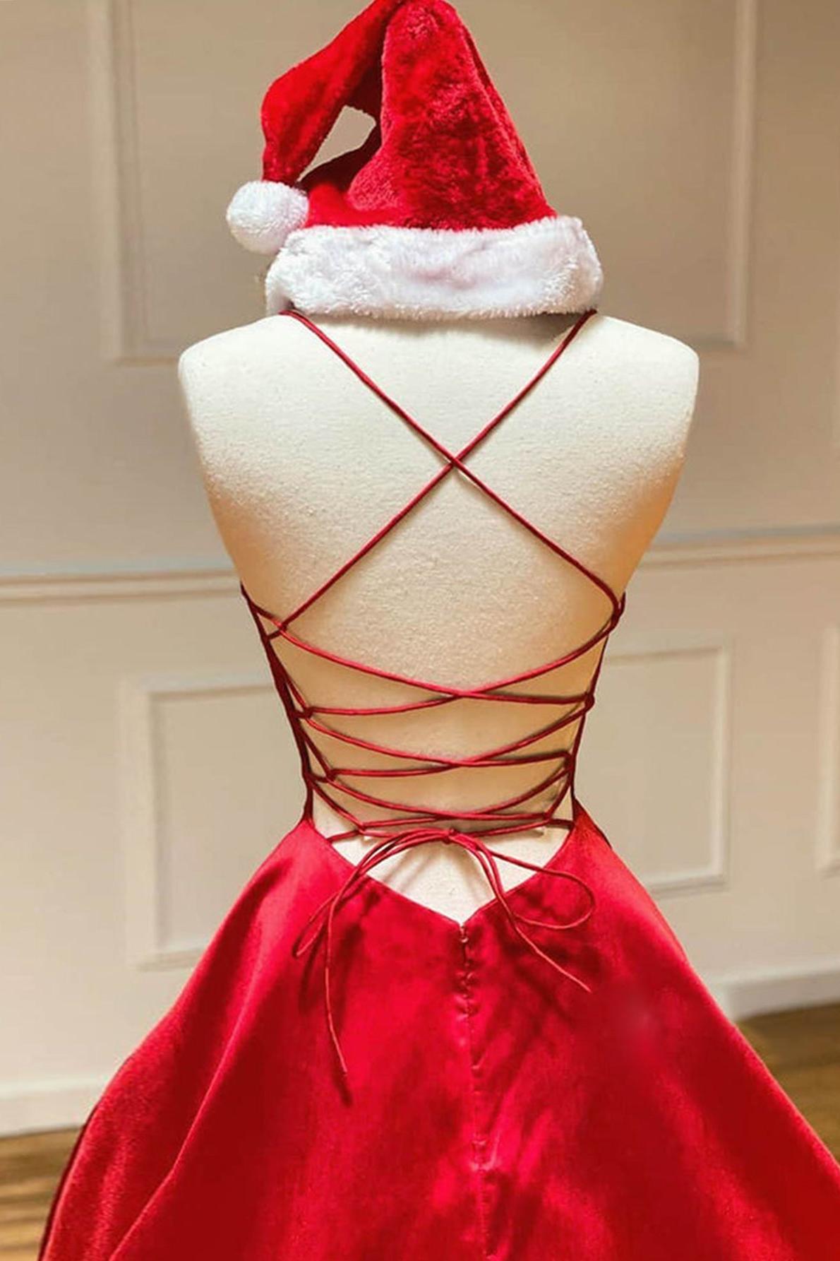 Royal Blue Prom Dress Satin A Line V Neck Long Evening Dress