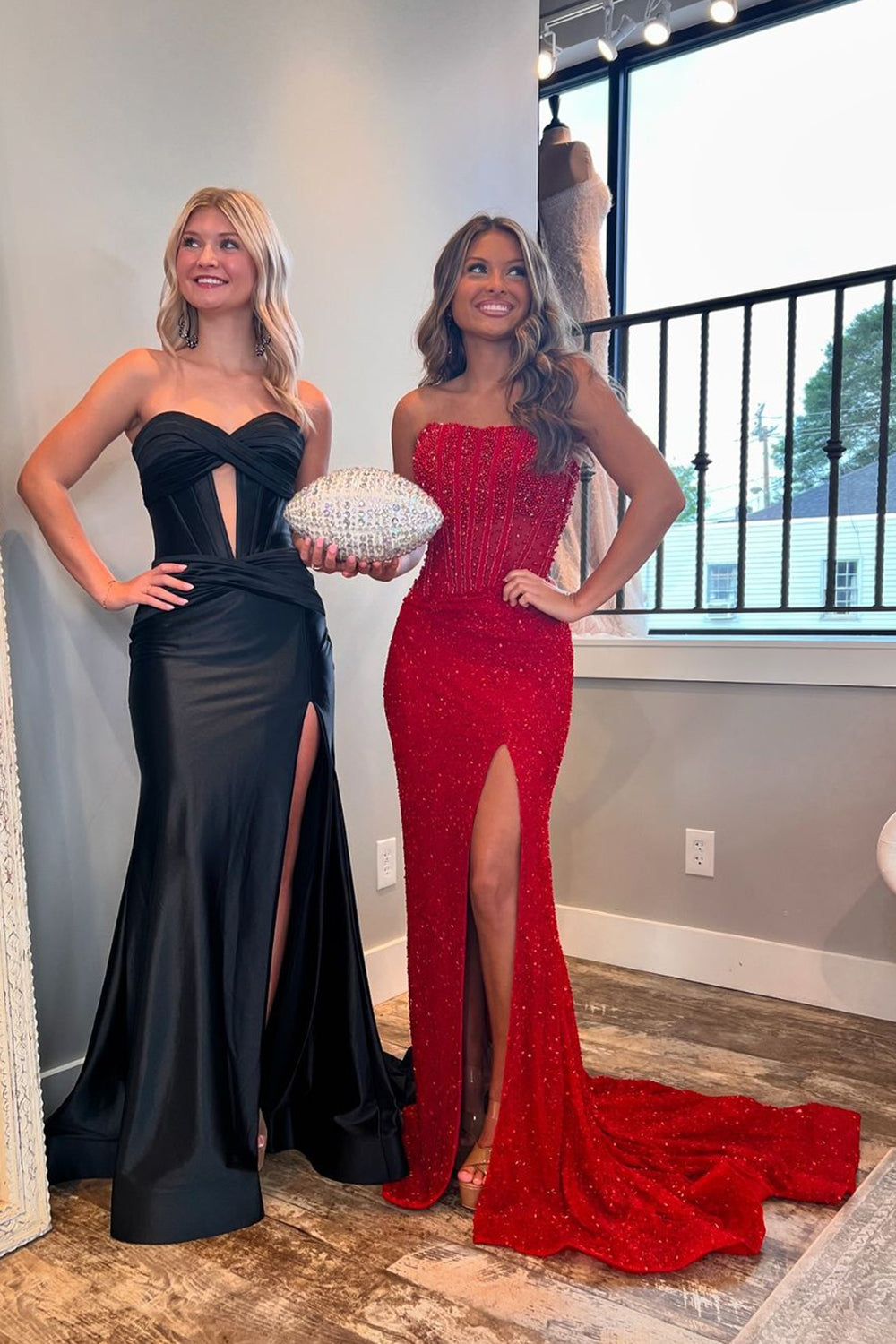 Royal Blue Prom Dress Strapless Mermaid Corset Long Evening Dress With Slit