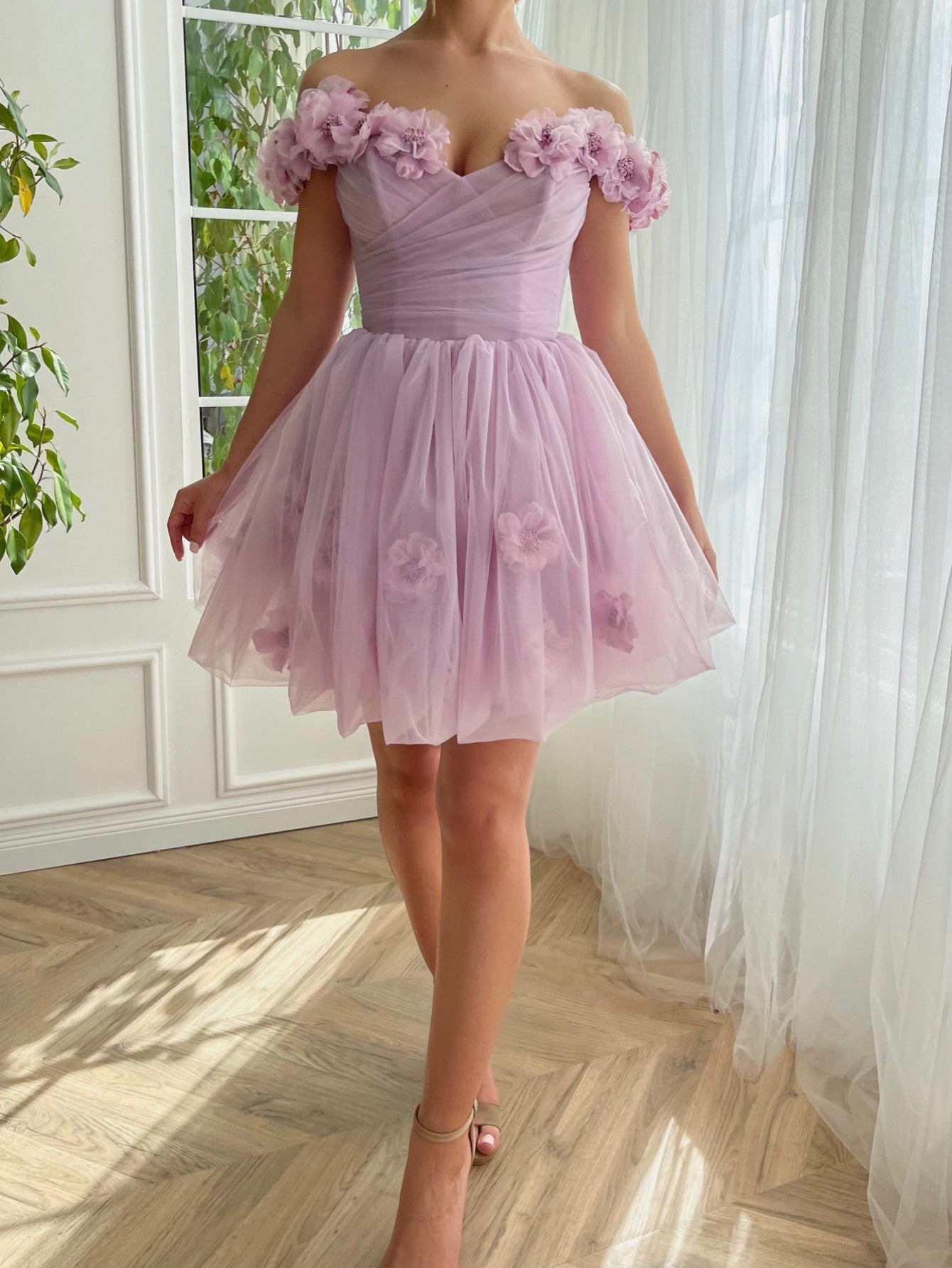 Ruby Homecoming Dress Pretty Lilac Corset Strapless Tulle Short Party Cocktail Dress