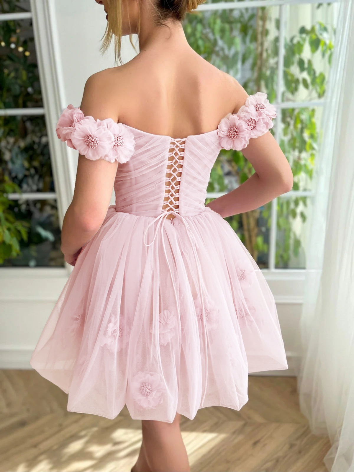Ruby Homecoming Dress Pretty Lilac Corset Strapless Tulle Short Party Cocktail Dress