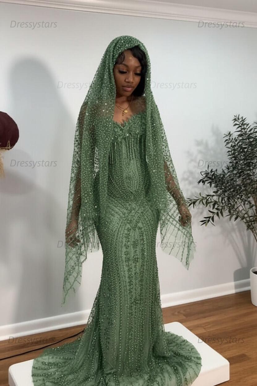 Sweetheart Prom Dress Mermaid Stunning Evening Dress with Beadings