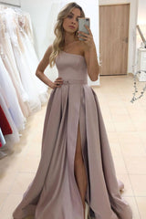 Satin Prom Dress One Shoulder Long Formal Dress Evening Dress