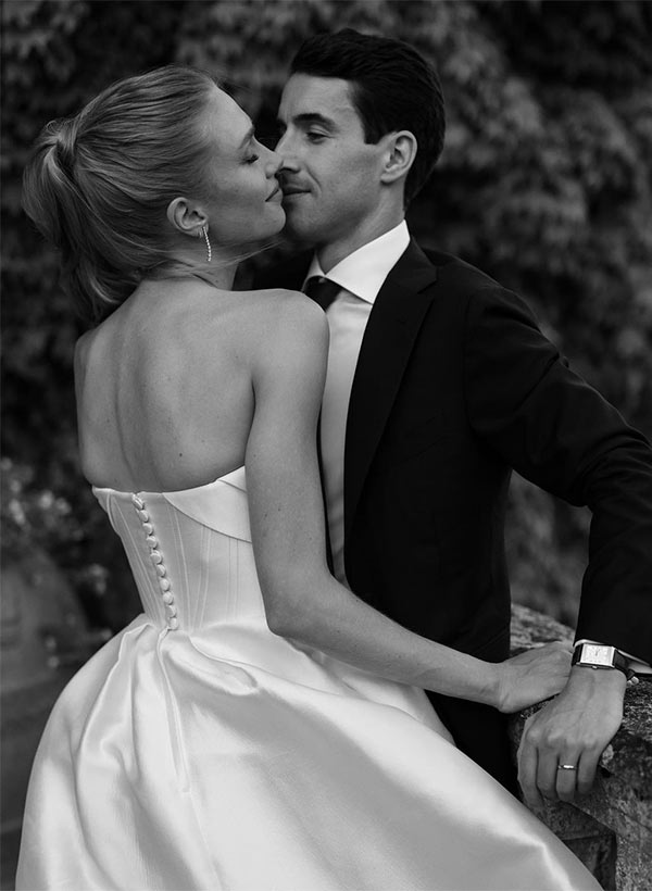 Satin Strapless Ball Gown Wedding Dress with Sweep Train