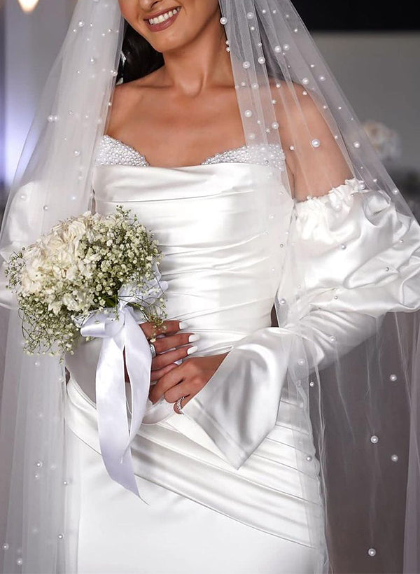 Satin Wedding Dress With Beading