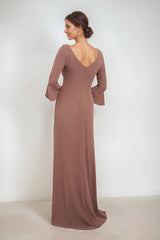 Scoop Neck Sheath/Column Dress for Mother of the Bride & Groom with Appliques and Side Split