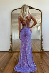 Sequin Prom Party Dress With Open Back And Long Silhouette Formal Evening Gown