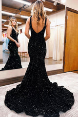 Sequin Velvet Formal Dress Mermaid Long Christmas Party Dress