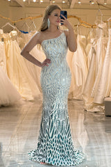 Sequins Mermaid One Shoulder Long Prom Dress