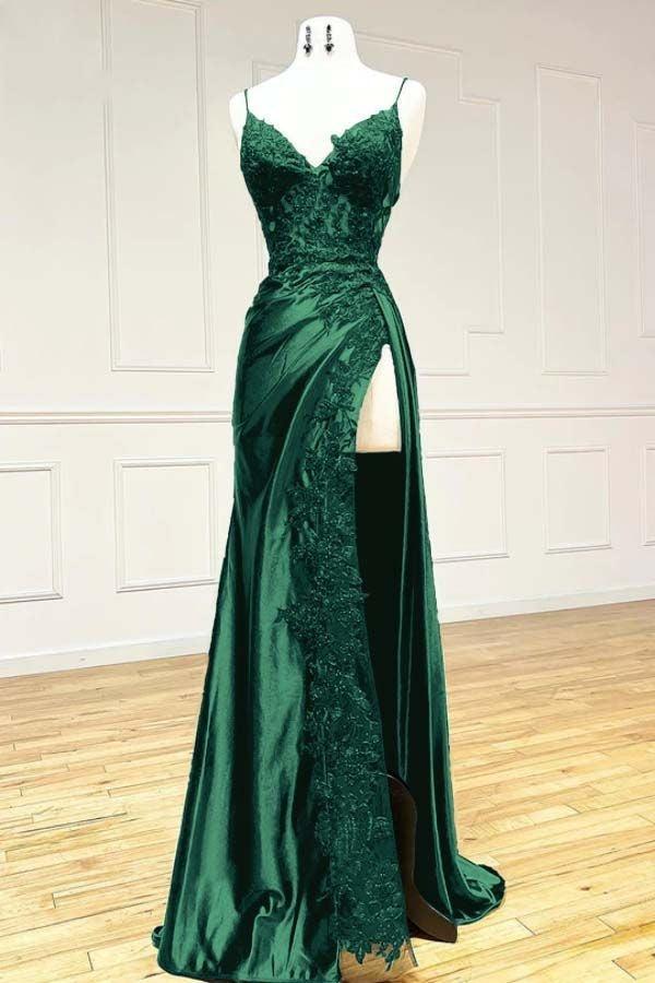 Sheath Prom Dress Black Long Appliques Evening Dress