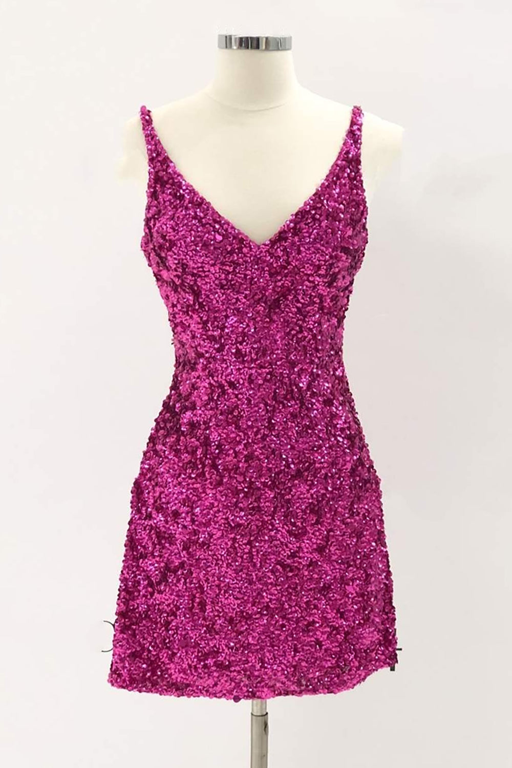 Sheath Spaghetti Straps Royal Blue Homecoming Dresses Sequin Short Cocktail Dresses