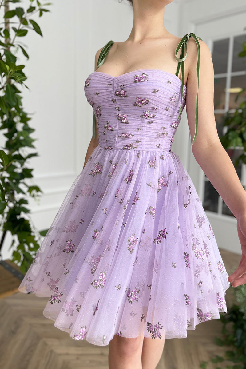 Shoulder Homecoming Dress straps Pleats Vintage with Pockets Short Party Cocktail Dress