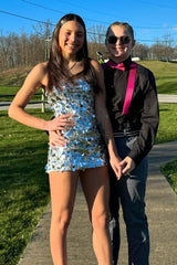 Silver Homecoming Dress Strapless Tight Short Prom Dress with Sequin