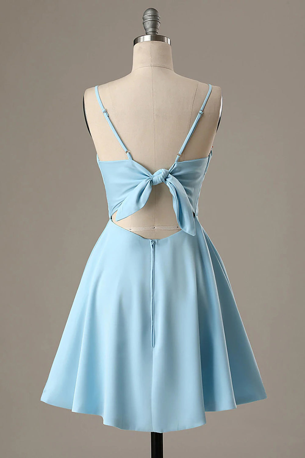 Simple Blue Homecoming Dresses Open Back A Line Cocktail Dresses
