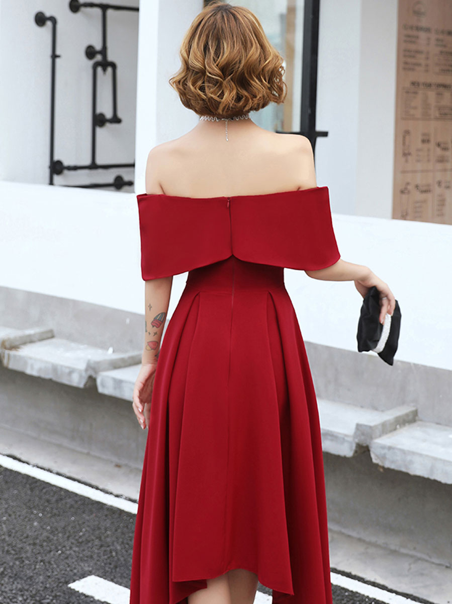 Simple Burgundy Prom Dress Evening Dress