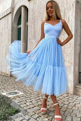 Simple Burgundy Prom Dress V Neck Tulle Formal Evening Dress