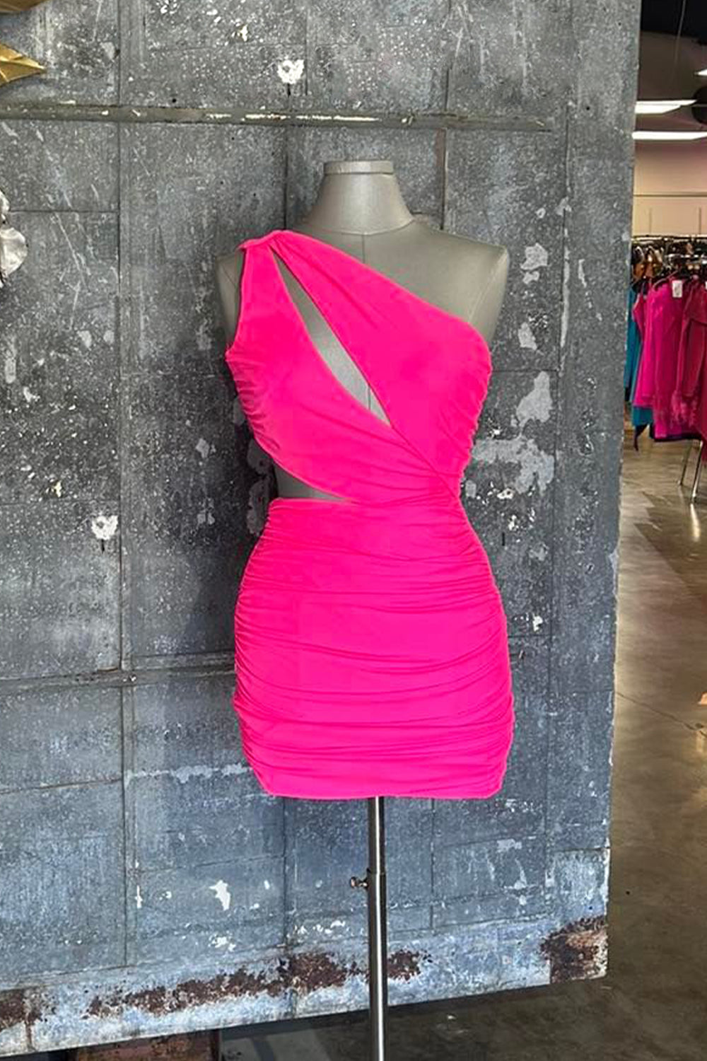 Simple Coral Homecoming Dresses Cut Out Tight Short Cocktail Dresses