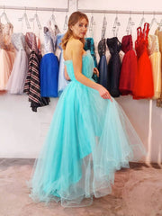 Simple Homecoming Dress Tulle High Low Party Cocktail Dress