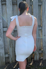 Simple Homecoming Dresses Tight Cocktail Dresses with Slit