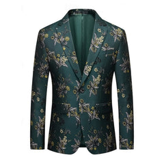 Single Breasted Floral Print Blazer For Men - Tailored Fit Wedding Suits