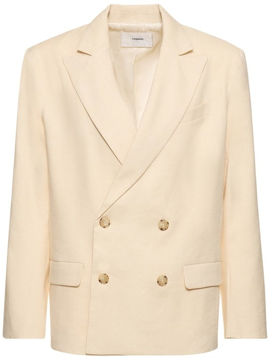 Single-Breasted Men's Cream Suit With Peaked Lapel Four Buttons And Pockets For Business Or Casual Wear