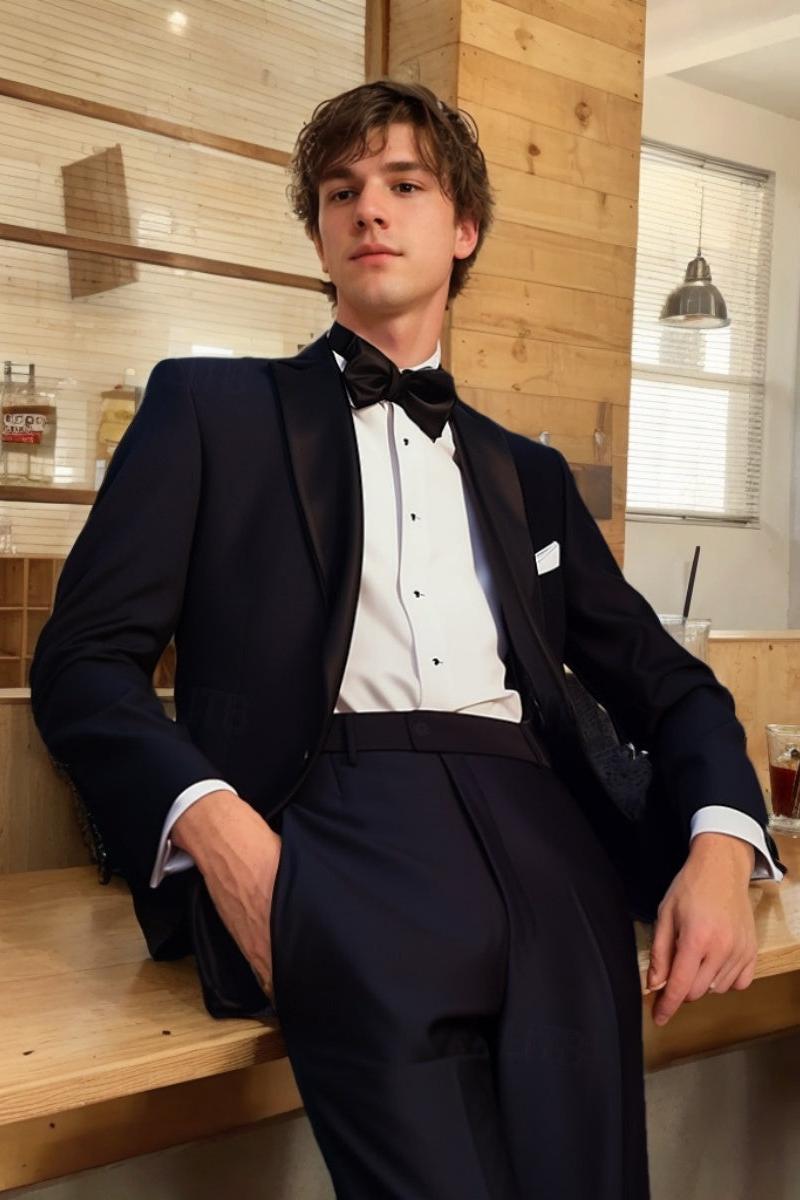 Single-Breasted One-Button Peak Lapel Men's Suit For Luxurious Prom And Parties