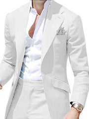 Single-Breasted One-Button Tailored Wedding Suit For Men 2-Piece Set
