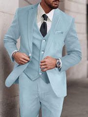 Single-Breasted One-Button Wedding Suit For Men Standard Fit 3-Piece Set