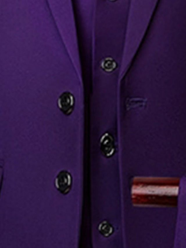 Single-Breasted One-Button Wedding Suit For Men Standard Fit 3-Piece Set