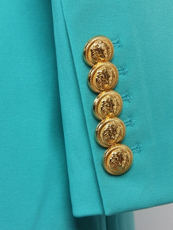 Single-Breasted Peak Lapel Blazer With Long Sleeves For Women