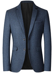 Single Breasted Two-Button Blazer Jacket In Tailored Fit For Men