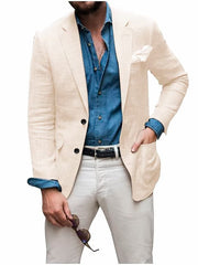 Single-Breasted Two-Button Blazer Jacket With A Tailored Fit For Men