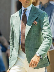 Single-Breasted Two-Button Blazer Jacket With A Tailored Fit For Men
