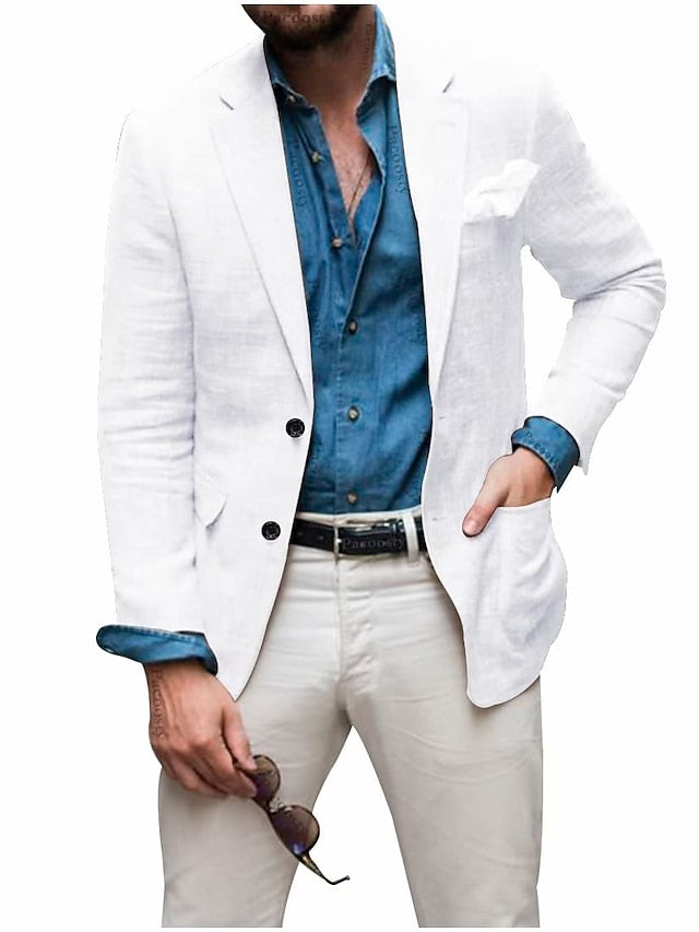 Single-Breasted Two-Button Blazer Jacket With A Tailored Fit For Men