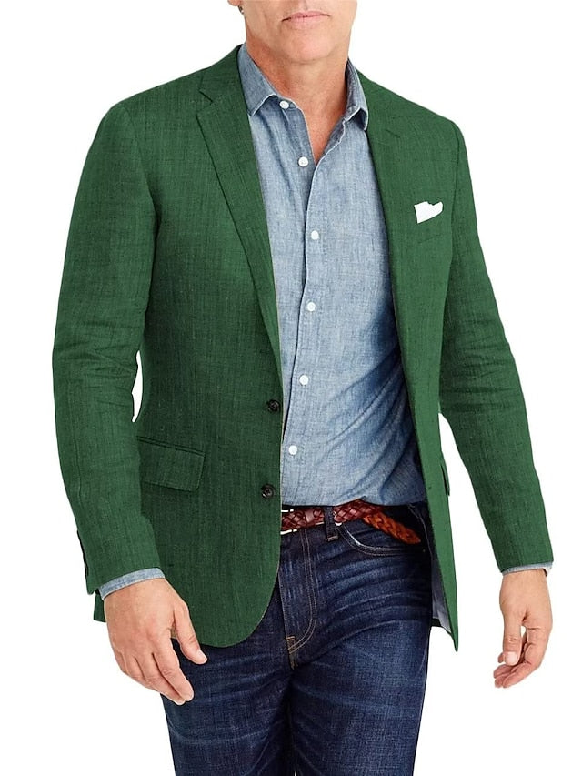 Single-Breasted Two-Button Blazer Jacket With A Tailored Fit For Men