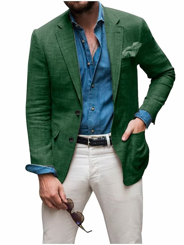 Single-Breasted Two-Button Blazer Jacket With A Tailored Fit For Men