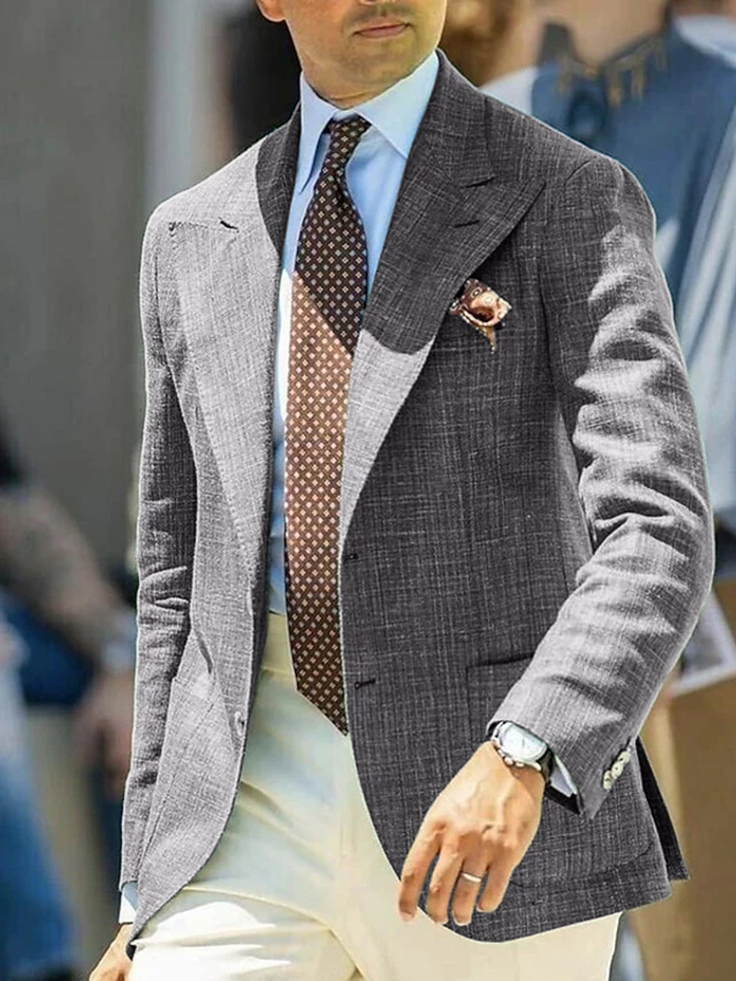 Single-Breasted Two-Button Blazer Jacket With A Tailored Fit For Men