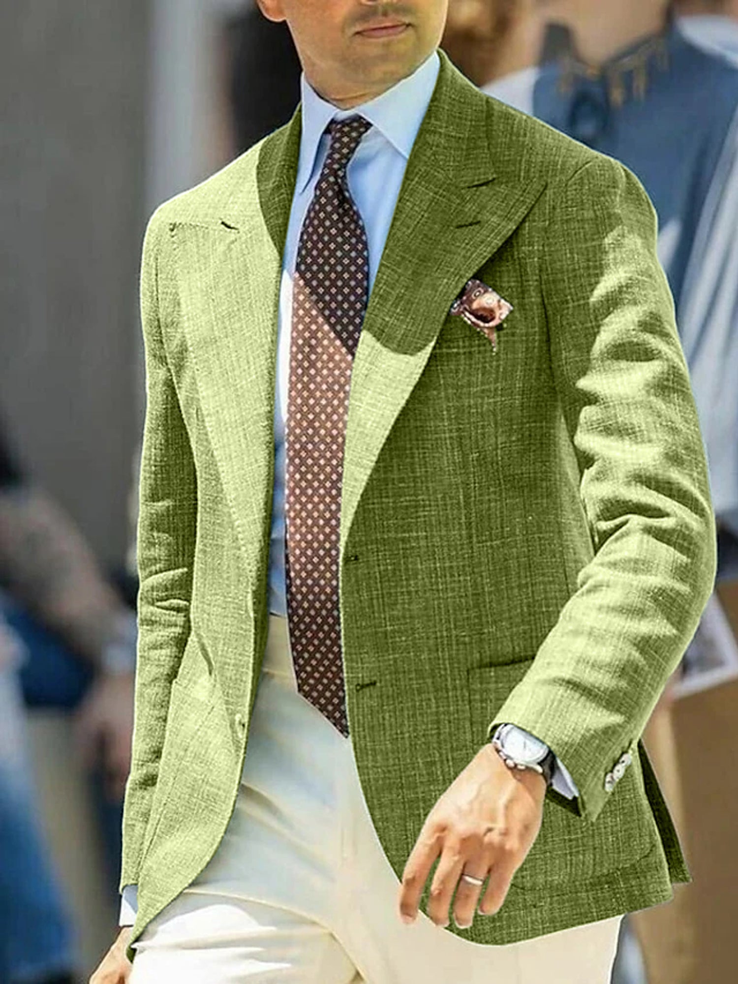Single-Breasted Two-Button Blazer Jacket With A Tailored Fit For Men