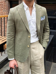 Single-Breasted Two-Button Blazer Jacket With A Tailored Fit For Men