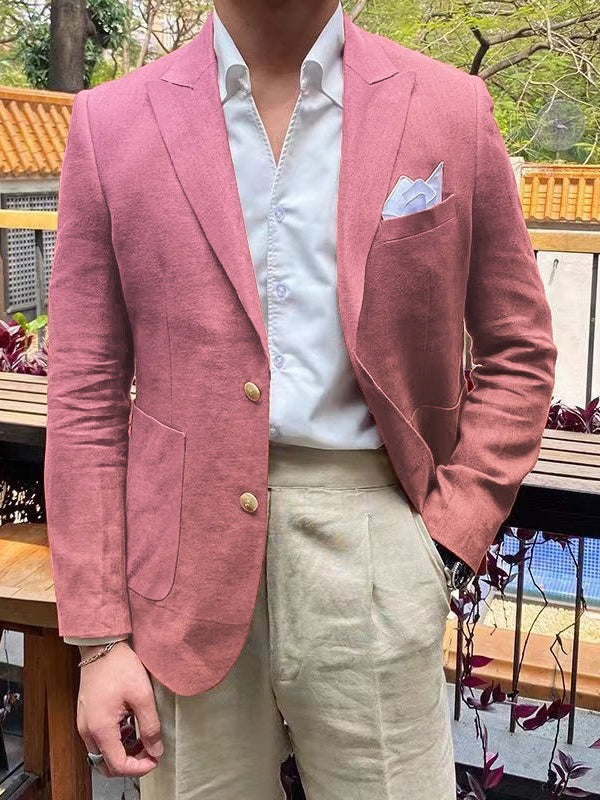 Single-Breasted Two-Button Blazer Jacket With A Tailored Fit For Men